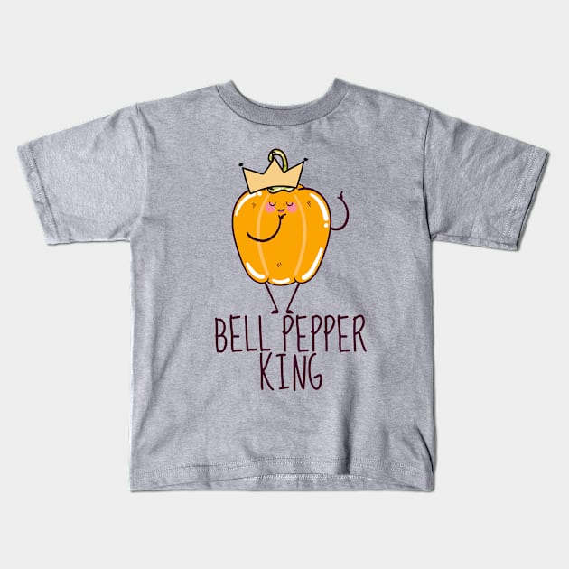 Bell Pepper King Kids T-Shirt by DesignArchitect